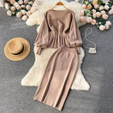 Fongt And Winter New French Knitted Set Of Lotus Lantern Long-Sleeved Tops Two Sets Of Women