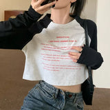 Vintage Raglan Sleeve Crop Top-Outfit