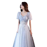 Fongt Exam Evening Dress Dress Banquet Temperament Light Luxury Small Student Vocal Music Student Dress Annual Host Dress Dress