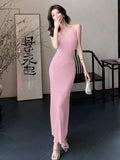 Elegant Knitted Dress With An Elegant Knit Dress And A Slim Woman With A Thin Hook Flower Hollowed-Out Hip Back Skirt-Outfit