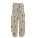 Fongt Water Wash Retro To Do Old Work Clothes High-Waist Jeans Babes BF Wind Straight Loose Leisure Trousers