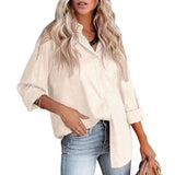 Women's Spring And Summer New Lapel Open-Button Leopard Print Jacquard Shirt Temperament Commuter Long-Sleeved Shirt-Outfit