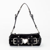 Y2K Heart Metal Chain Shoulder Bag-Outfit