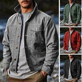 Fongt Spring New Men's Jacket Multi-Grain Multi-Pocket Retro Classic Jacket Cardigan