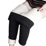 And Winter Cashmere Leggings, Leather Standard Trousers, Warm, Solid Color, Velvet, Thickened Trousers, Tights.-Outfit