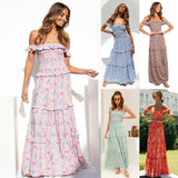 Fongt New Small Floral Print Fresh And Sweet Wrapped Dress-1392-Outfit