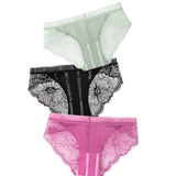 Panties Low Waist Hollow Briefs Solid Color Women's Underpants Lace Flower Panties Seamless Close-fitting Sexy