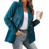 Jacket Sexy V Neck Small Suit Jacket Autumn New Women blazer Slim Solid Color Long Sleeves Coat Elegant Office Lady