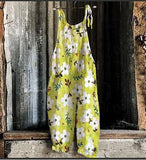 Summer Slub Linen Vintage Print Wide