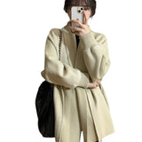 Fongt Version Of Long Knit Sweater Coat Female 2024 Autumn Winter New Add Thick Loose Lazy Wind-Outfit