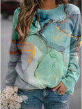 Landscape Flower Floral Print Long Sleeve