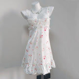 Fongt Pure Desire High-Grade Broken Ice Silk Ajasy Dress Girl 2025 Sweet Lace Slings With Thoracic Pad Home