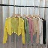 Fongt Version Of Ice Silk Knitted Sunscreen Cardigan Women's Summer Thin Shawl Shawl Burqa Short Small Shoulder Coat