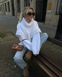 Fongt New Sweater Knitted Shirt Women's Fluffy Long-Sleeved Turtleneck Sweater