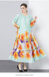 Fongt New Women's Dress Dress Oversized Dress Print 100 Folds T-Shirt With T-Shirt Holiday Casual Dress