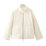 Fongt Hair Women's Autumn And Winter New Women's Solid Color Lazy Wind High-Collar Coat Warm Female Coat