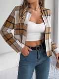 Wind 2025 Live Shooting Autumn And Winter Leisure Lattice Long Sleeves Of The Sleeves Women's