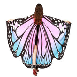 Chamsgend Cappa Women Butterfly Wings Costumes Pashmina Shawl Scarf Nymph Pixie Poncho Costume Accessory Peacock Wings