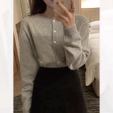 Knitted Heart Buttoned Cardigan-Outfit