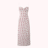 White Hearts Printed Underwired Strap Midi Dress-Outfit