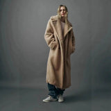 Fongt Autumn And Winter New Women's Big Collar Plus Thick Lamb Hair Grip Velvet Super Coat