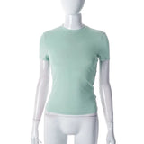 Fongt Women's Spring New Hot Selling Solid Color Round Collar Short Sleeve Basic T-Shirt Top-Outfit
