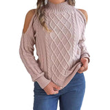 Shooting 2025 Autumn And Winter Leisure Flowers Shoulder Half High-Neck Long Sleeve Sweater Women's