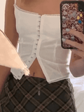 Eye Hook Lace Trim Corset Top-Outfit