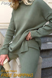 Split Women's Turtleneck Sweater Oversized Casual Pullover Jumpers Winter Warm Long Sleeve Top Female Loose
