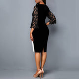 Spring Flower Print Three-quarter Sleeve