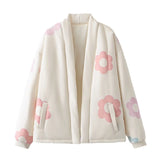 Fongt Spring/Summer Blouse With V-Neck Folding Animal Pattern Printed Women's Long-Sleeved Shirt