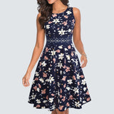 Floral Lace Patchwork Sleeveless Tunic Party