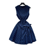 Fongt Dress Woman 2025 Summer Design Small Bow Tie Belt Waist-Free Vest Skirt