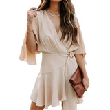 Hot Summer Women's Wear Ins Fashion V-Collar Lotus Leaf Edge Wrapped Jumpsuit-Outfit