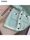 Style Women Elegant Sleeveless V-neck Striped Patchwork Dresses 2023 Summer Classic Slim Pockets Camisole Mini