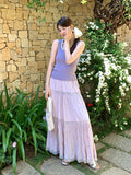 Fongt Xixi 2025 Summer New Temperament Thin Lace High Waist Skirt French Large Swing Cake Skirt 85171