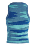 Jacquard Cropped Knit Tank Top-Outfit
