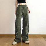 Winter New 2023 Women's Wear High Waist, Thin, Loose, Casual Color Stripe Design Woven Trousers-Outfit