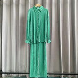 Net Color Press Fold Suit-Outfit
