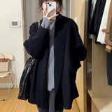 Fongt Version Of Long Knit Sweater Coat Female 2024 Autumn Winter New Add Thick Loose Lazy Wind-Outfit