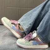 Aesthetic Star Patchwork Sneakers-Outfit