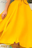 Women High Waist Flared Pleated Long Gypsy Bandage Solid color Fashion Lovely Maxi Skirt Full