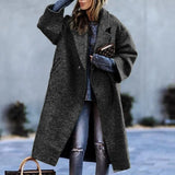 Women's Thick Warm Wool Blends French Style Elegant Long Coats Jackets Overcoats Female Oversized Women Winter