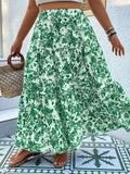 Fongt Women's Clothing 2024 Summer New Printed Woven Half-Dress