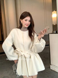 Fongt Xixi 2025 Autumn New White Standard Temperament Elegant Thousand Gold Wind Long-Sleeved Coat Coat Blouse 86091