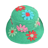 Fongt Selling Pure Hand Crocheted Flower Wool Fisherman Hat Adult Ins Knit Cap-Outfit