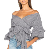Fongt Fashioned Women 2025 Spring New Sweet Fresh Comfortable Casual Word Collar Plaid Shirt