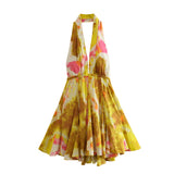 New Summer Print Dress With A Collar And A Bare Back-Outfit