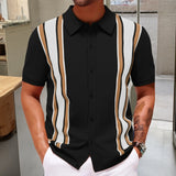 Fongt Men's New Summer Knitted Shirt Colling Commercial POLO Shirt Men's