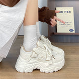 Fongt White Shoes Women In 2025 Summer New Mesh Breathable Skirts Fashion Red Student Shoes